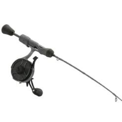 13 Fishing - FreeFall Ghost Stealth Edition Ice Combo 30" UL - FF Ghost + Tickle Stick (Reel Seat Handle - Left Hand - Black/Grey Camo -13 Fishing Ghost Stealth Combo 1 52833.1666708130